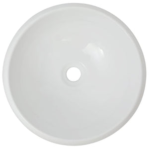 Lavandino da bagno diametro 40 cm con miscelatore tondo in ceramica bianco 02_0002841