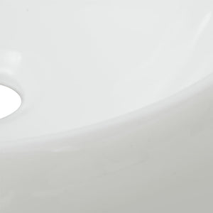 Lavello Bagno con Miscelatore in Ceramica Rotondo Bianco 275495