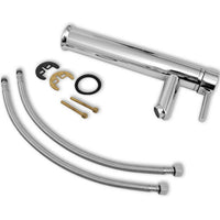 Lavello Bagno con Miscelatore-Lavandino-Lavabo in Ceramica Rotondo Bianco