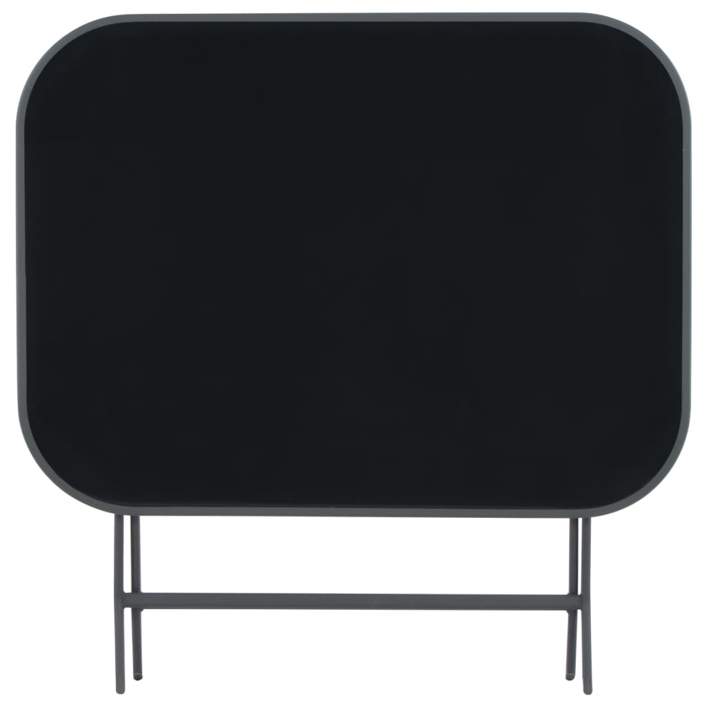 Tavolo Giardino Pieghevole Grigio 100x75x72 cm Vetro e Acciaio cod mxl 34219