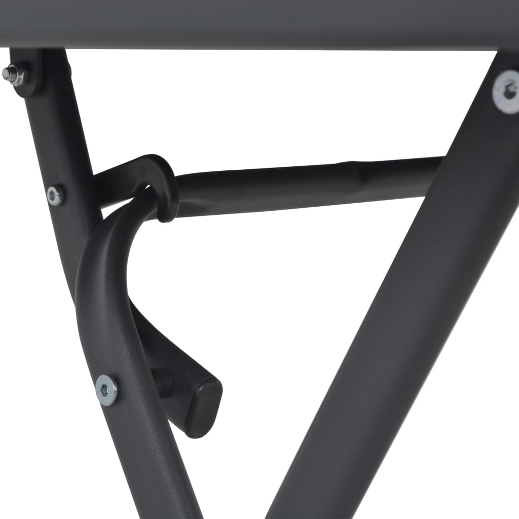 Tavolo Giardino Pieghevole Grigio 100x75x72 cm Vetro e Acciaio cod mxl 34219