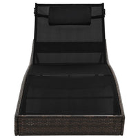 Sdraio sdraio prendisole lettino da giardino terrazzo arredo da esterno con cuscino in resina intrecciata marrone 02_0012558