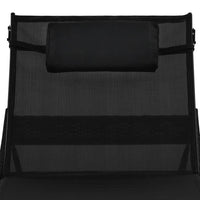 Lettino Prendisole con Cuscino in Polyrattan Nero 44717