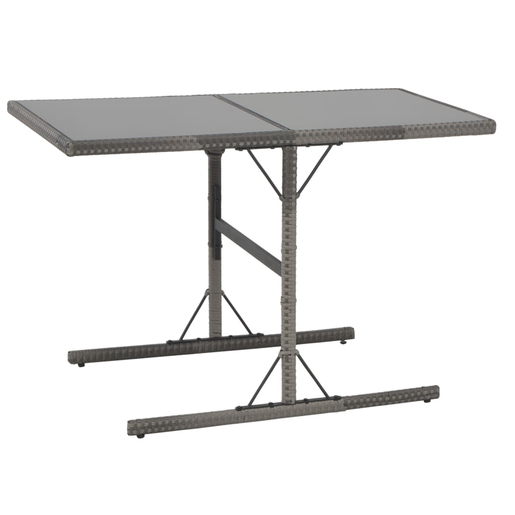 Set da Pranzo per Esterni 7 pz con Cuscini in Polyrattan Grigio 44721