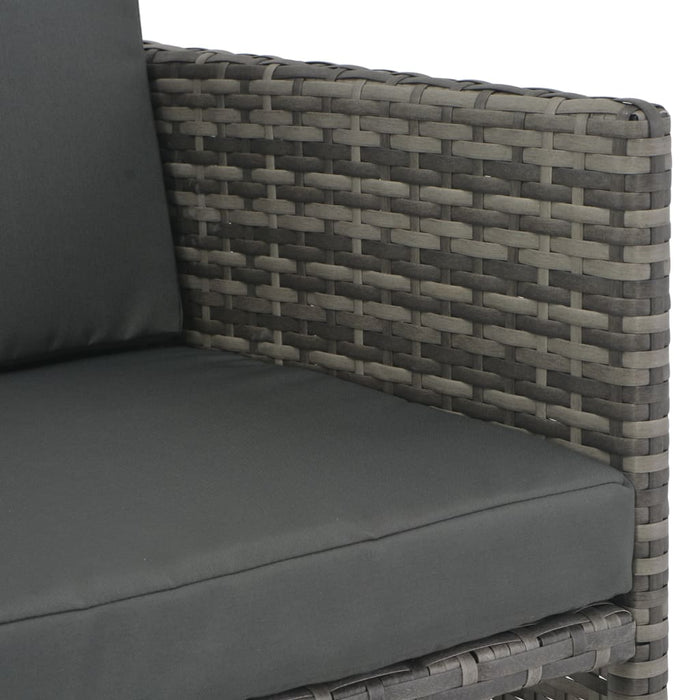 Set da Pranzo per Esterni 7 pz con Cuscini in Polyrattan Grigio 44721