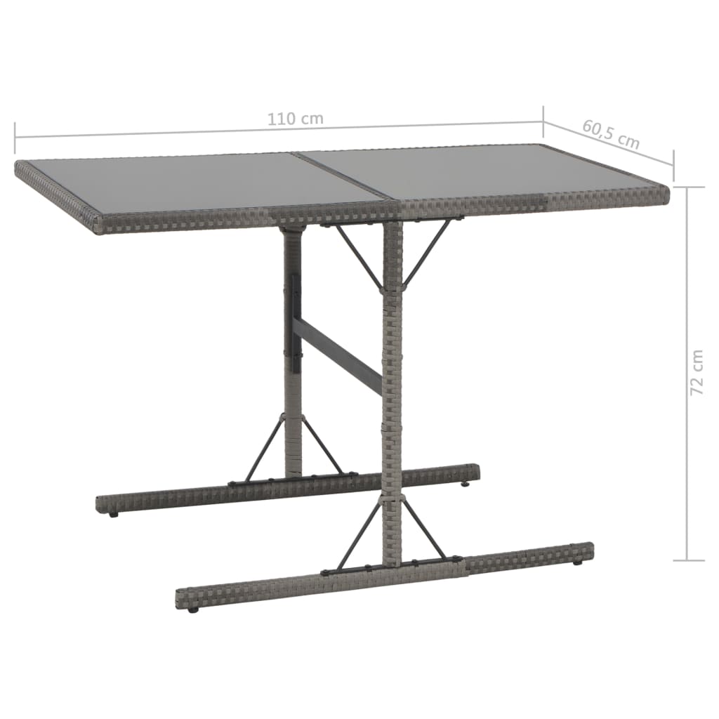 Set da Pranzo per Esterni 7 pz con Cuscini in Polyrattan Grigio 44721