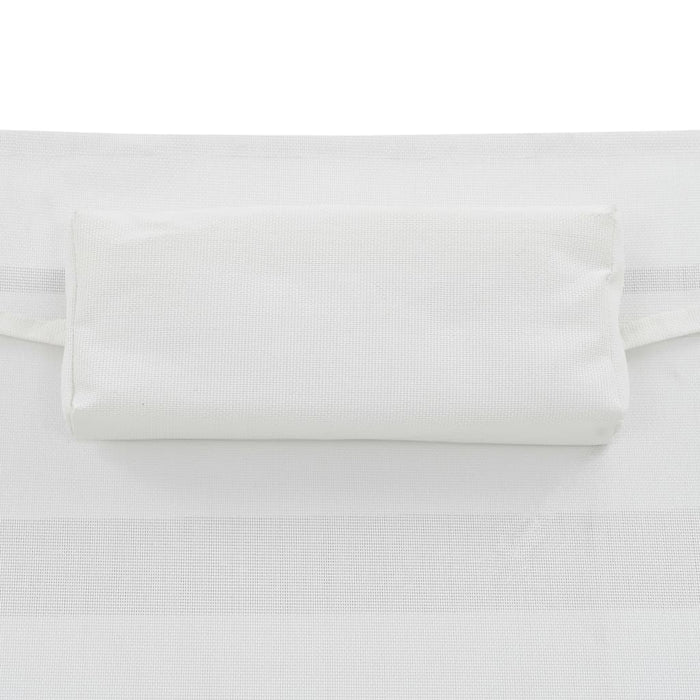 Lettini Prendisole 2 pz e Tavolo in Polyrattan e Textilene Nero cod mxl 27038