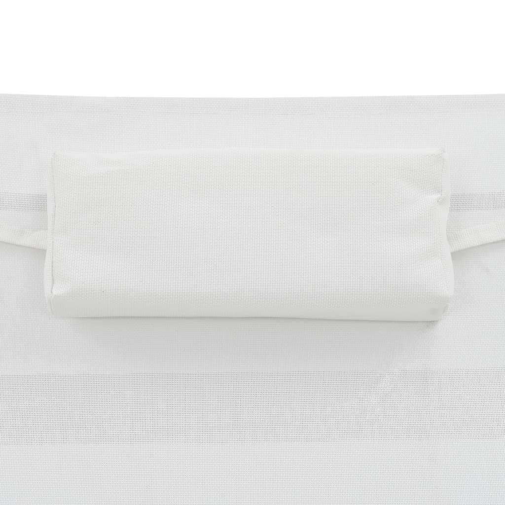 Lettini Prendisole 2 pz e Tavolo in Polyrattan e Textilene Nero 44894