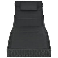 Sdraio sdraio prendisole lettino da giardino terrazzo arredo da esterno resina intrecciata e Textilene nero 02_0012922