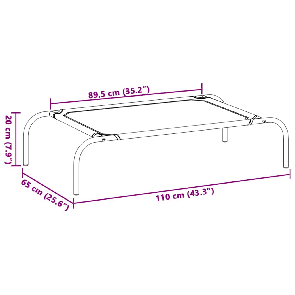 Cuccia per Cani Rialzata Nera L in Textilene 170662