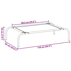 Cuccia per Cani Rialzata Nera L in Textilene 170662