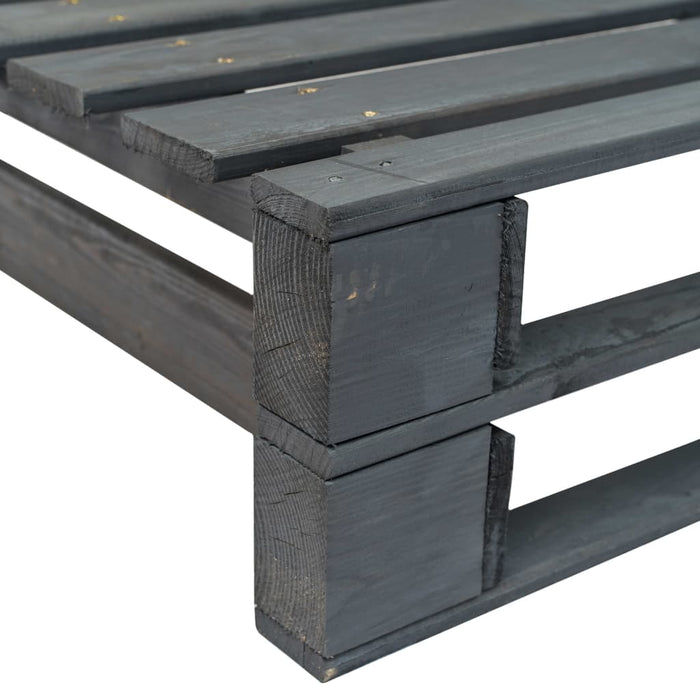 Panca da Giardino Angolare con Pallet in Legno Grigio cod mxl 52775