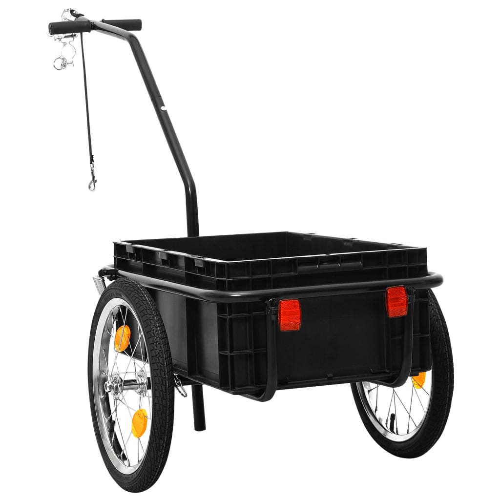 Rimorchio bicicletta/carrello a mano 155 x 60 x 83 cm acciaio nero 02_0004484