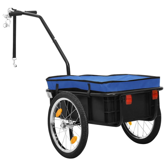 Rimorchio Bici/Carrello Manuale 155x60x83 cm in Acciaio Blu 91772