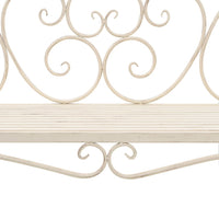 Panca da giardino mobili da giardino per esterni terrazza 132 x 46 x 85 cm bianco metallo anticato 02_0011238