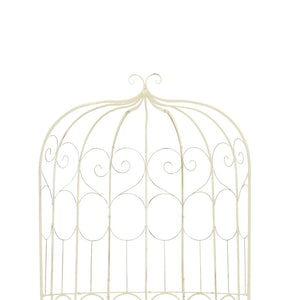 Panchina da Giardino 95 cm in Ferro Bianco Anticato 45432