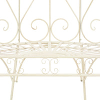 Panchina da Giardino 95 cm in Ferro Bianco Anticato cod mxl 49366