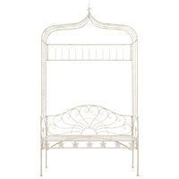 Panca da giardino arredo da esterno terrazza 122 x 43 x 220 cm ferro bianco antico 02_0011217