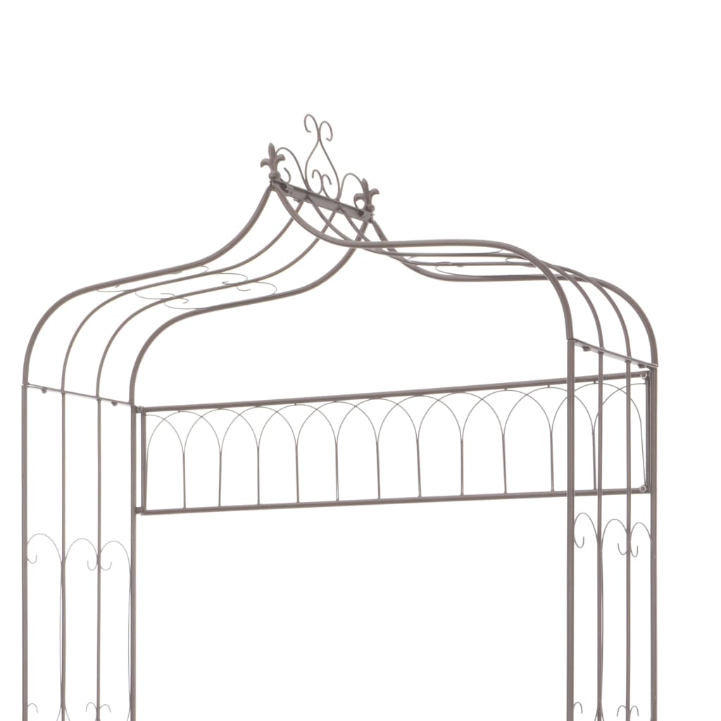 Panca da giardino mobili da giardino per esterni terrazza 122 x 43 x 220 cm ferro marrone antico 02_0011218