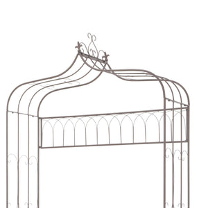 Panca da giardino mobili da giardino per esterni terrazza 122 x 43 x 220 cm ferro marrone antico 02_0011218