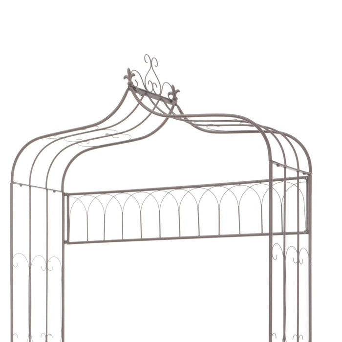 Panchina da Giardino 122 cm in Ferro Marrone Anticato