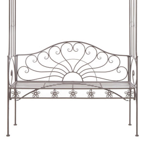 Panca da giardino mobili da giardino per esterni terrazza 122 x 43 x 220 cm ferro marrone antico 02_0011218