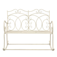 Panchina da Giardino 104 cm in Ferro Bianco Anticato cod mxl 52730