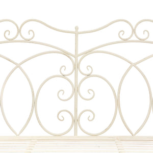 Panchina da Giardino 104 cm in Ferro Bianco Anticato cod mxl 52730