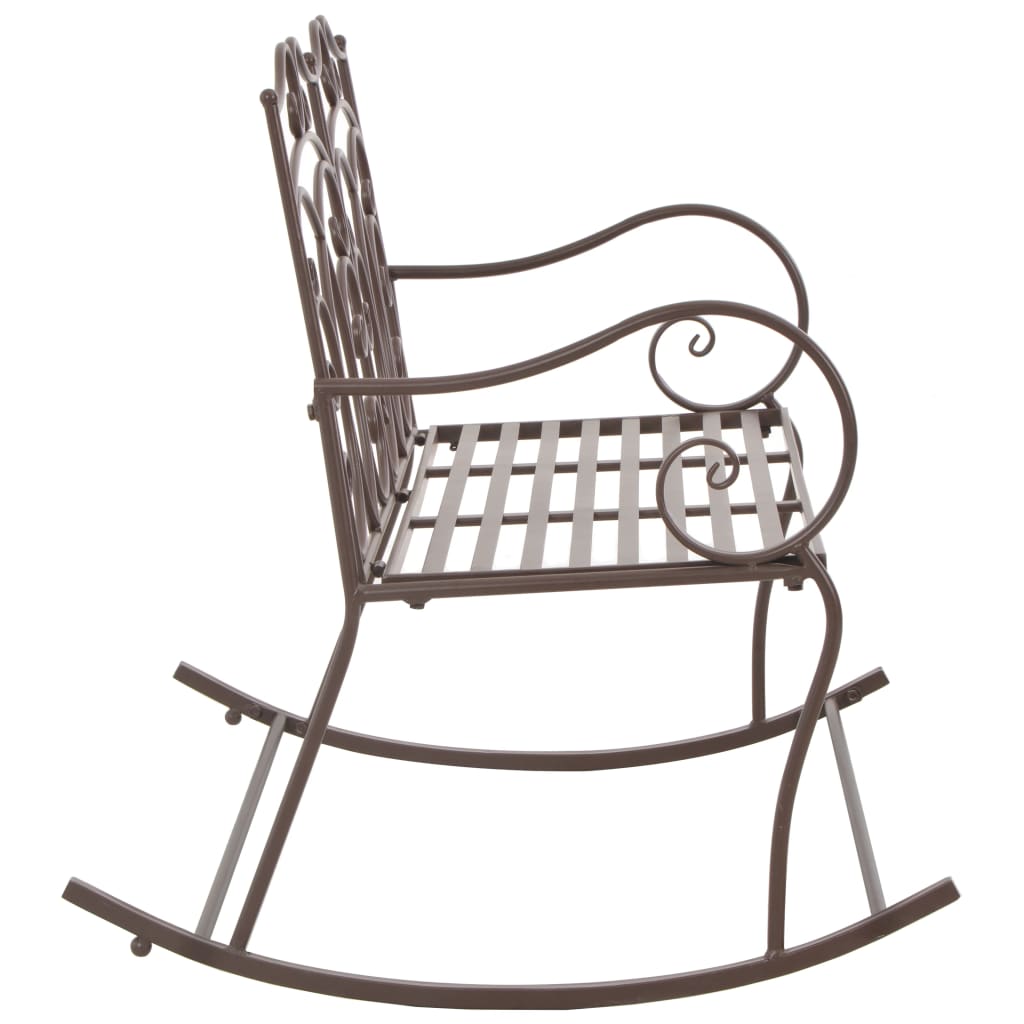 Panchina da Giardino 104 cm in Ferro Marrone Anticato 45437