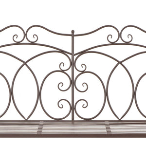 Panca da giardino mobili da giardino per esterni terrazza 104 x 83 x 89 cm ferro marrone antico 02_0011149