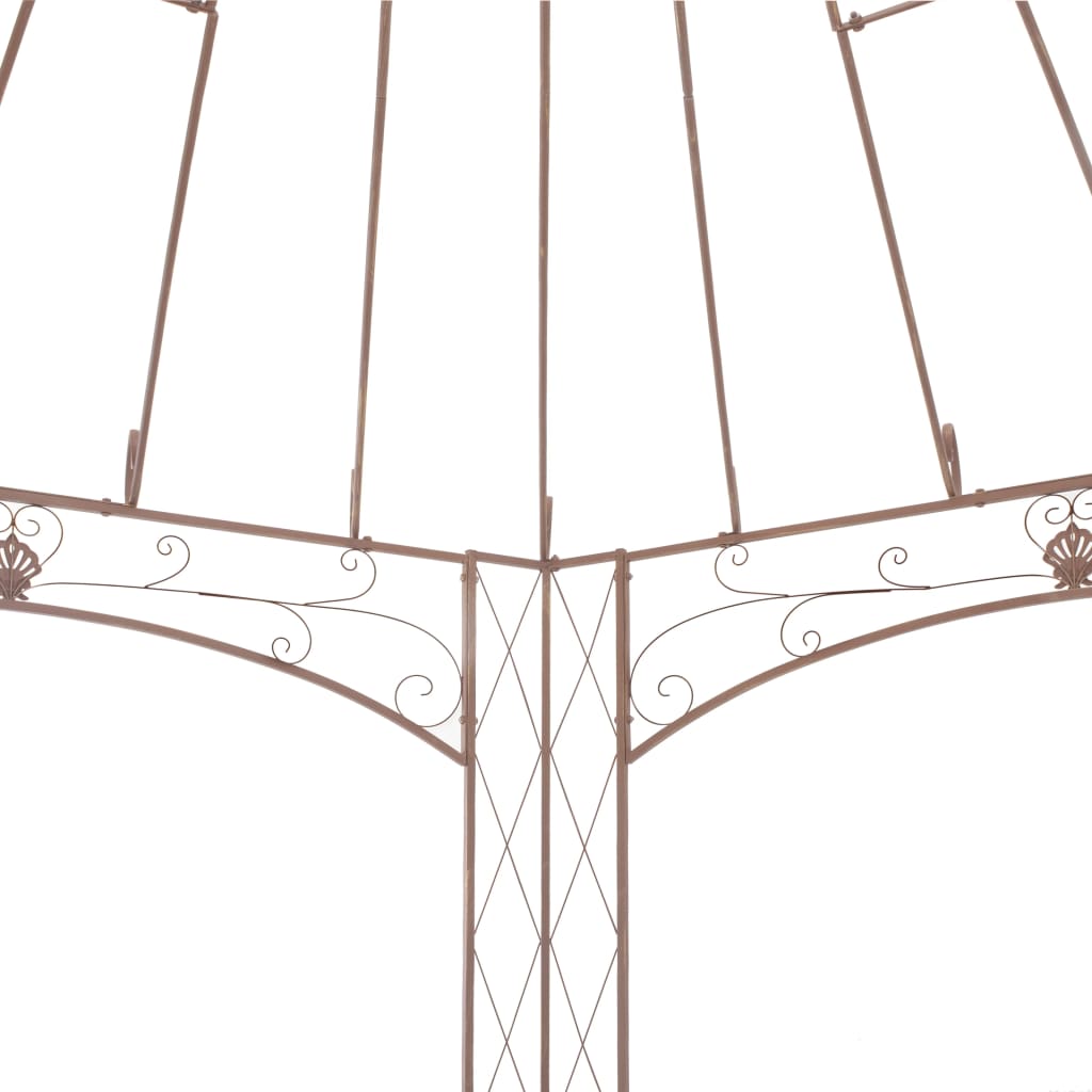 Padiglione da Giardino Marrone Anticato 4 m in Ferro 45439
