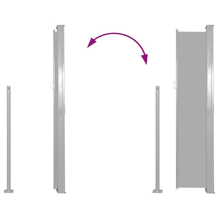 Tenda da Sole Laterale Retrattile 160 x 500 cm Grigia 45464