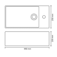 Lavandino con Troppopieno 49x25x15 cm in Ceramica Argento cod mxl 48375