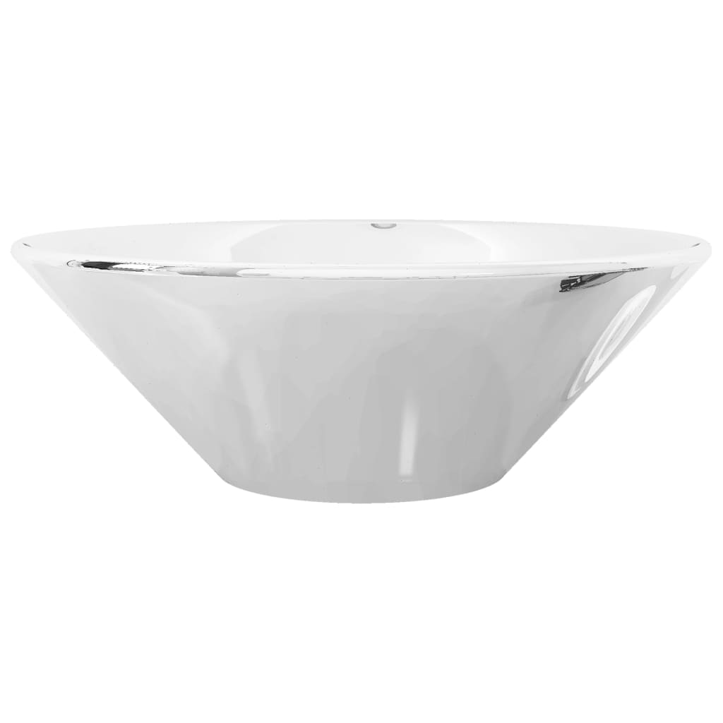 Lavandino-Lavabo-Lavello 42x14 cm in Ceramica Argento