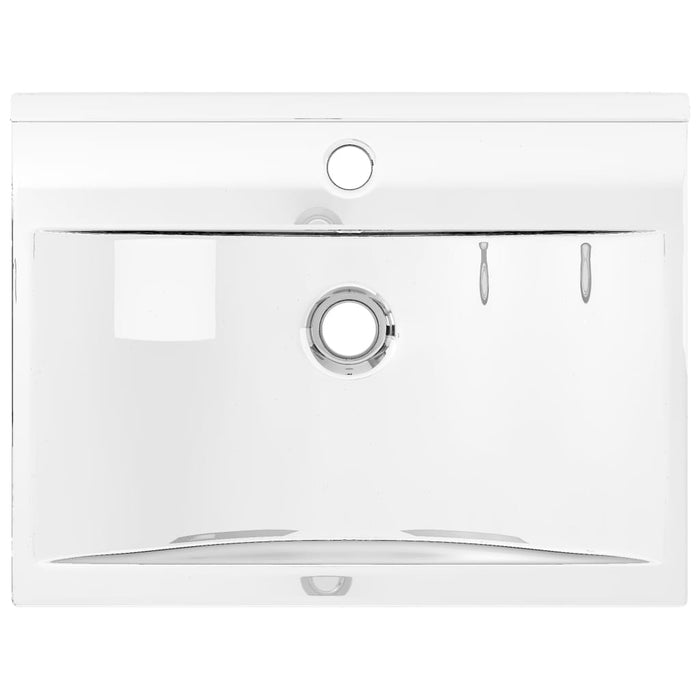 Lavandino con Troppopieno 60x46x16 cm in Ceramica Argento 143502