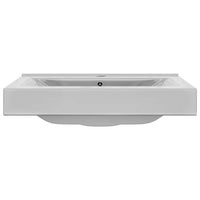 Lavandino con Troppopieno-Lavabo-Lavello 60x46x16 cm in Ceramica Argento