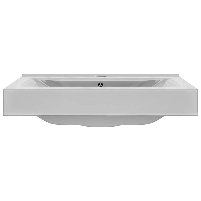 Lavandino con Troppopieno-Lavabo-Lavello 60x46x16 cm in Ceramica Argento
