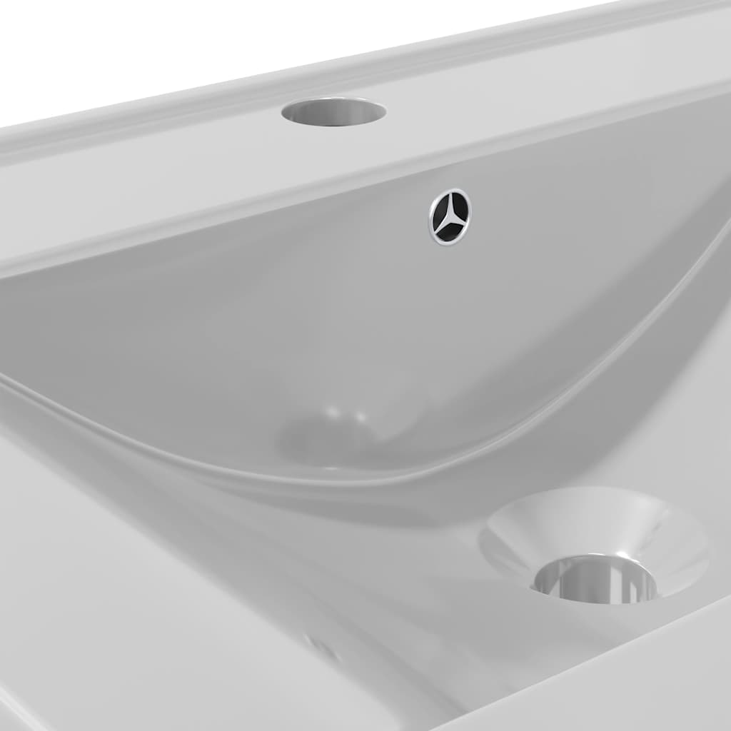 Lavandino con Troppopieno 60x46x16 cm in Ceramica Argento 143502