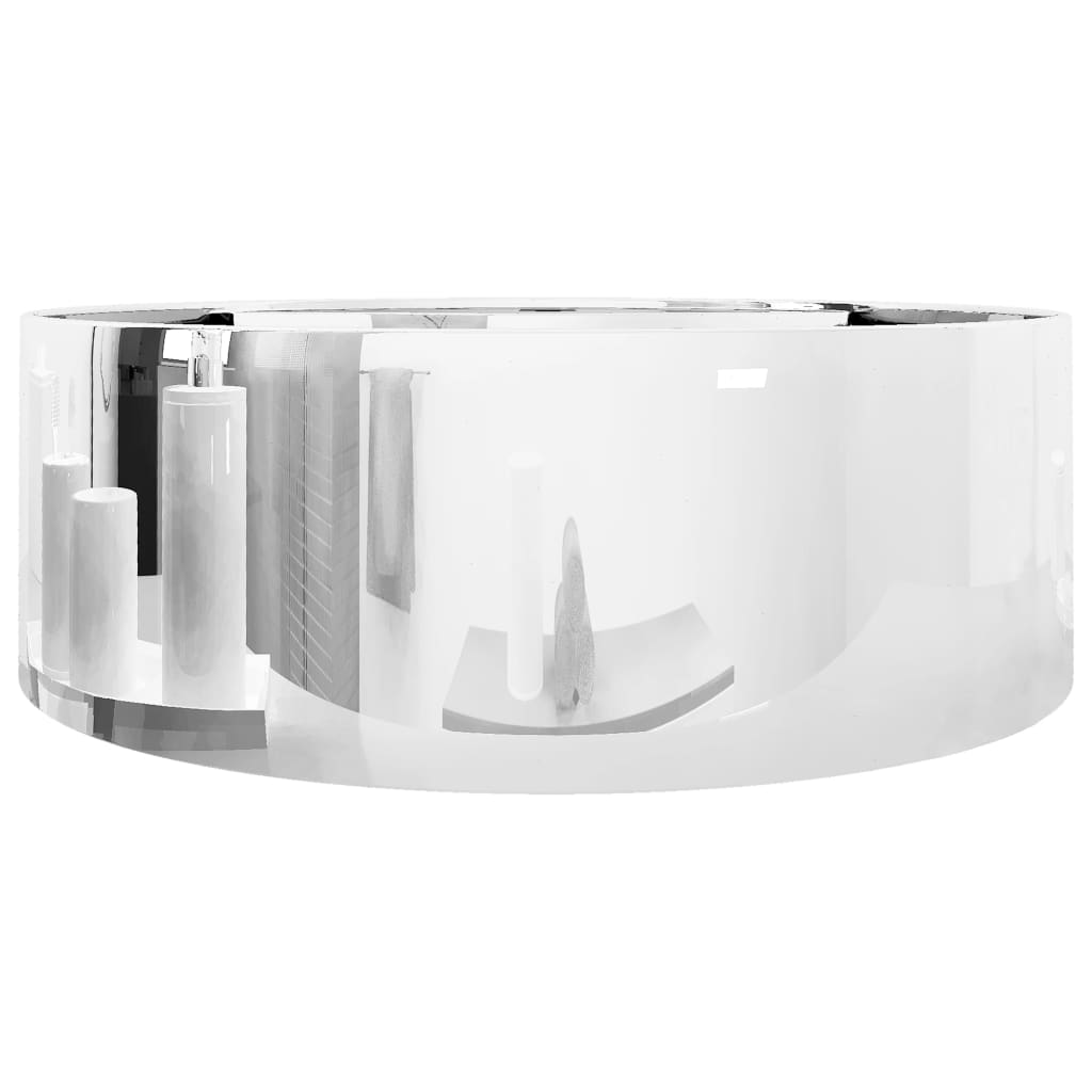 Lavabo bagno con troppopieno diametro 46,5 cm ceramica argento 02_0002609