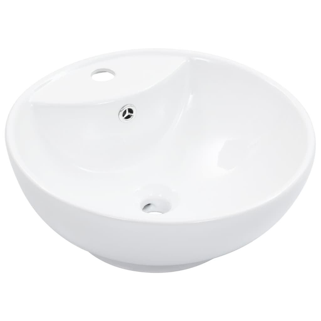 Lavabo bagno con troppopieno diametro 46,5 cm ceramica bianca 02_0002612