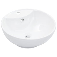 Lavabo bagno con troppopieno diametro 46,5 cm ceramica bianca 02_0002612