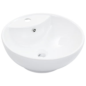 Lavabo bagno con troppopieno diametro 46,5 cm ceramica bianca 02_0002612