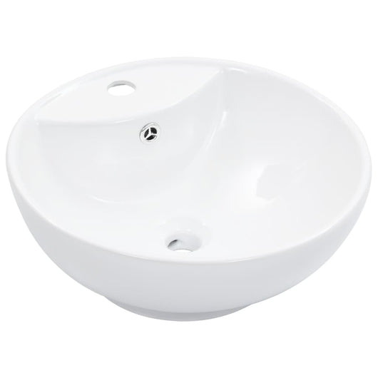 Lavabo bagno con troppopieno diametro 46,5 cm ceramica bianca 02_0002612