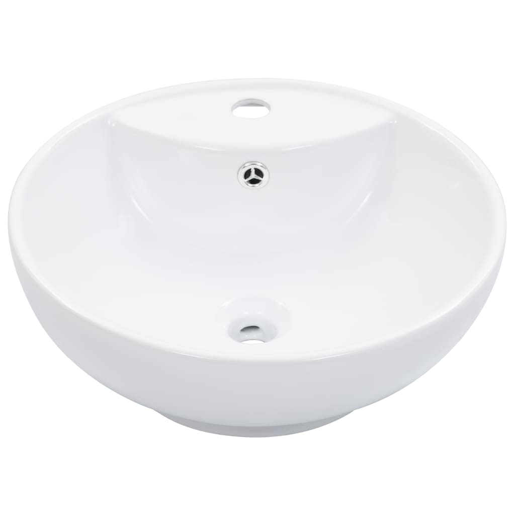 Lavabo bagno con troppopieno diametro 46,5 cm ceramica bianca 02_0002612