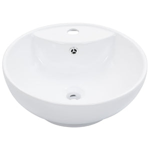 Lavabo bagno con troppopieno diametro 46,5 cm ceramica bianca 02_0002612