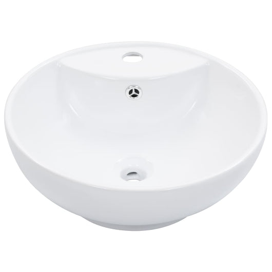 Lavabo bagno con troppopieno diametro 46,5 cm ceramica bianca 02_0002612