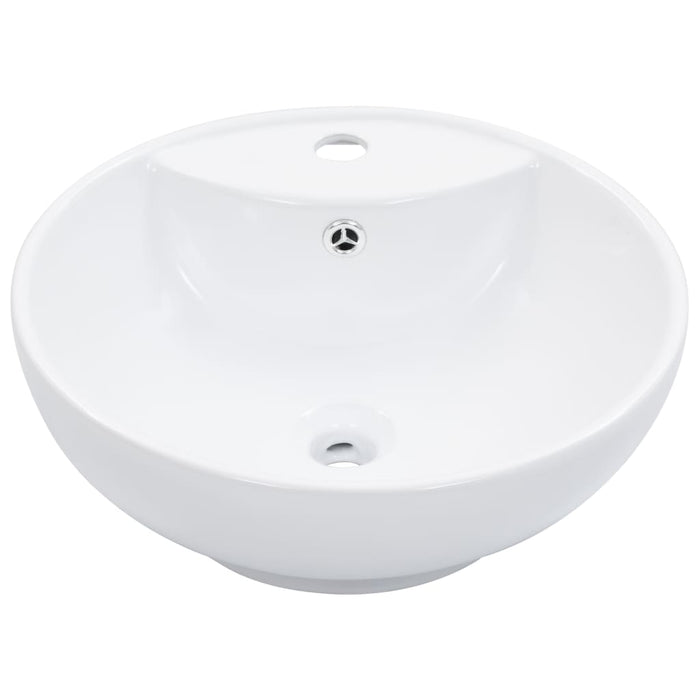 Lavabo bagno con troppopieno diametro 46,5 cm ceramica bianca 02_0002612