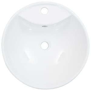 Lavabo bagno con troppopieno diametro 46,5 cm ceramica bianca 02_0002612
