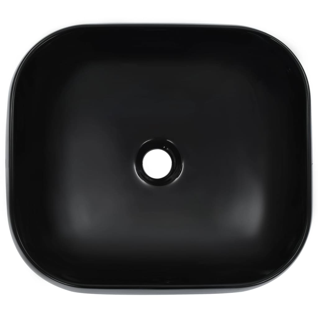 Lavandino-Lavello 44,5x39,5x14,5 cm in Ceramica Nero