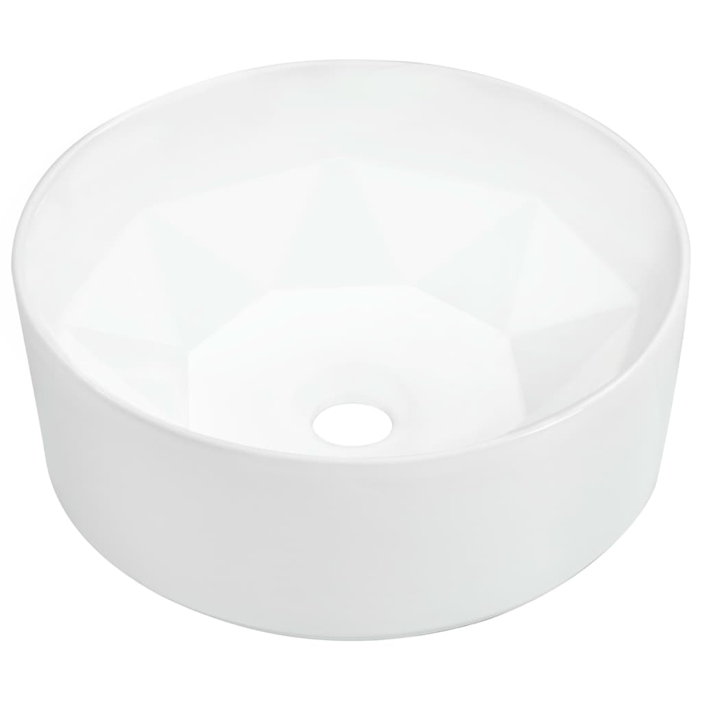 Lavandino-Lavabo-Lavello 36x14 cm in Ceramica Bianco
